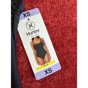 NWT Hurley Women's XS One-Piece Swimsuit - Black - UPF 50+ Sun Protection